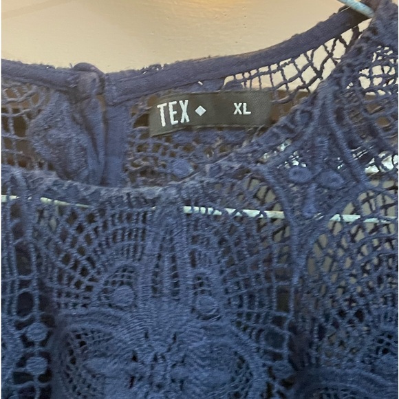 New / Comfy  Net Navy Blue Party top - Picture 3 of 4